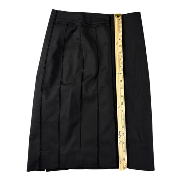 White House Black Market Perfectform Women’s 0‎ Black Pencil Mesh Peep Back Slit - Picture 5 of 7